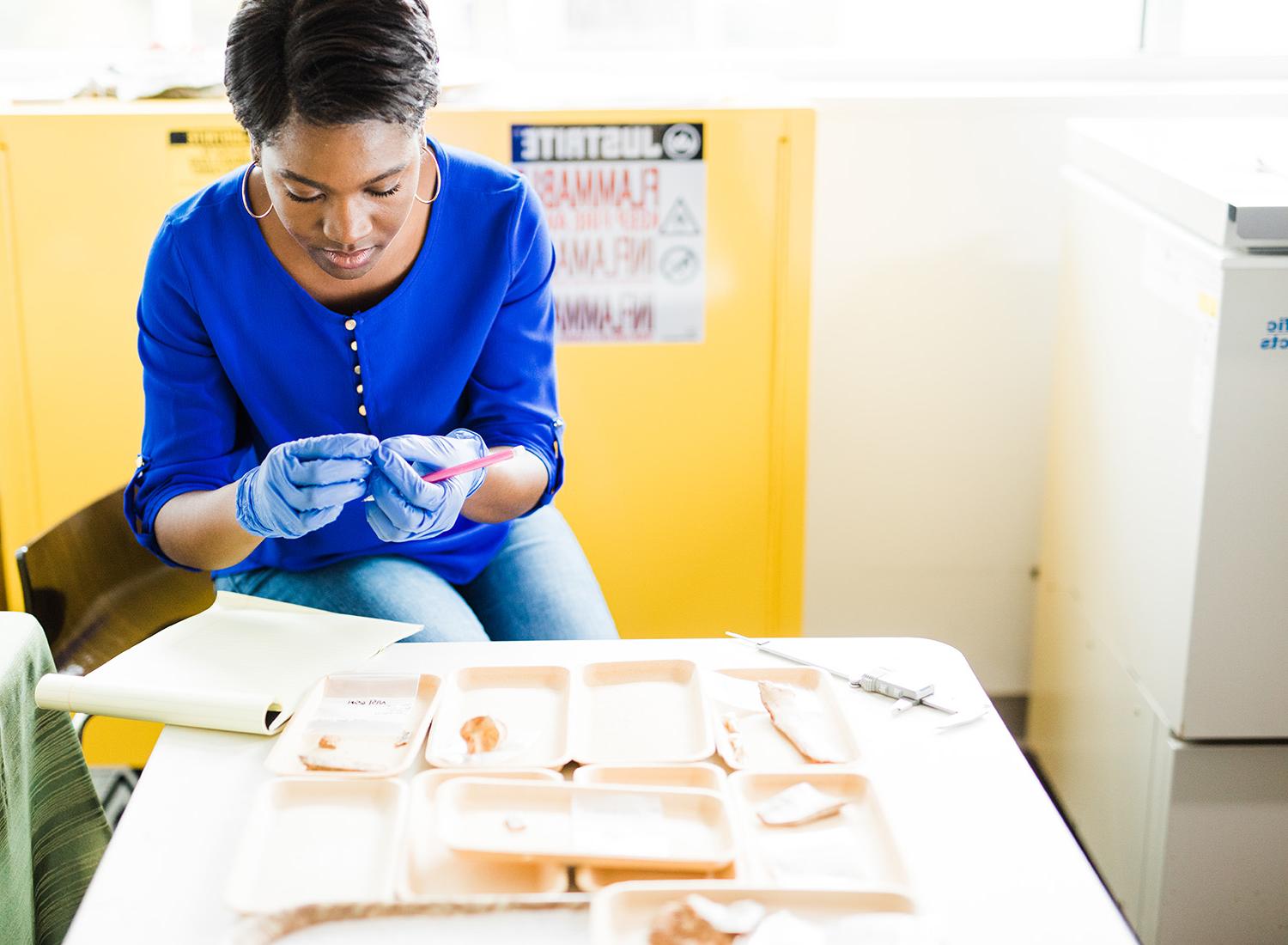 Student working in Waring Lab