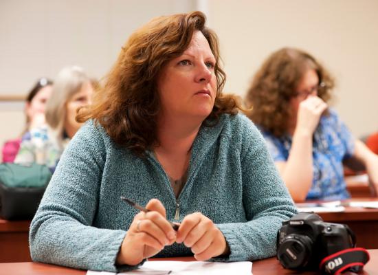 Adult learners in a classroom